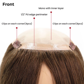 P5718BSC Mono Silk Top Damen Haarteil mit Clips