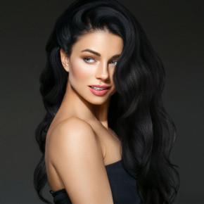 P41L16 Top Haarteil für Frauen, mit transparenter Hautbasis, 16 Zoll langes Haar