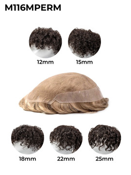 M116M Swiss Lace Poly Rückseite Dauerwelle/Welliges Herren-Toupet M116M Swiss Lace Poly Rückseite Dauerwelle/Welliges Herren-Toupet