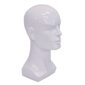 Male Hairpiece Display Mannequin Head White Glossy Male Hairpiece Display Mannequin Head White Glossy