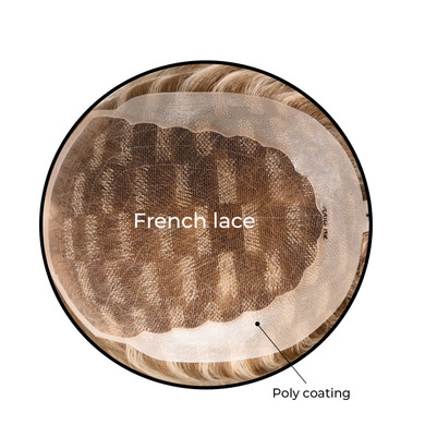 Maßgefertigtes Frauen Haarteil aus French Lace mit PU Oberkopf - Queen