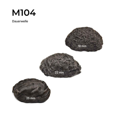 M104 Dauerwelle, gewelltes, lockiges Haar toupet