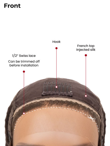 Adina – Premium Hair French Top mit Tressenrückseite