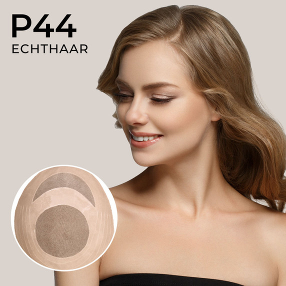 p44 damen perücke echthaar haar topper für frauen