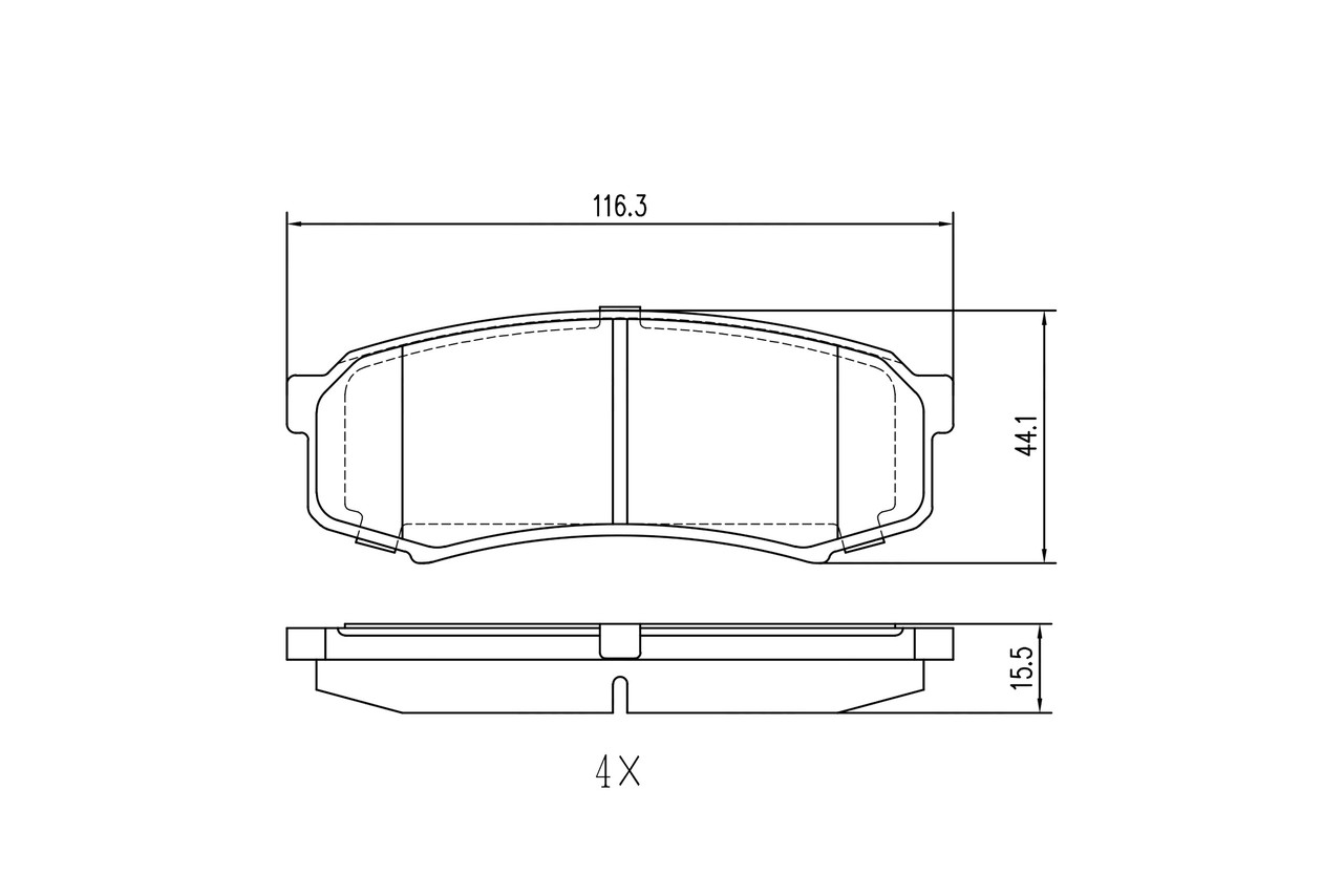 Brake Pad Set for Pajero NS NT NW NX Land Cruiser Ref DB1200-4WD