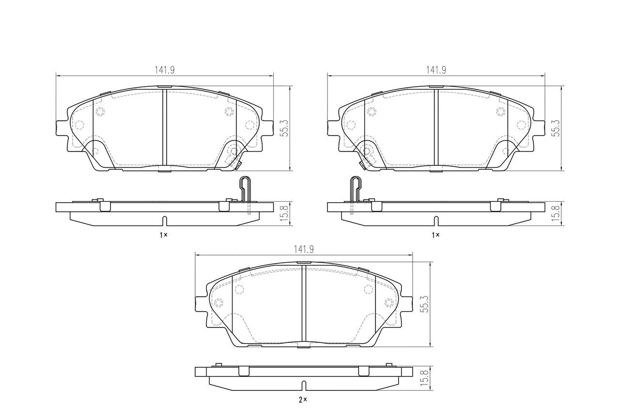 Brake Pad Set for Mazda 3 BM BN CX-3 DK CX-30 DM Ref DB2330GCT