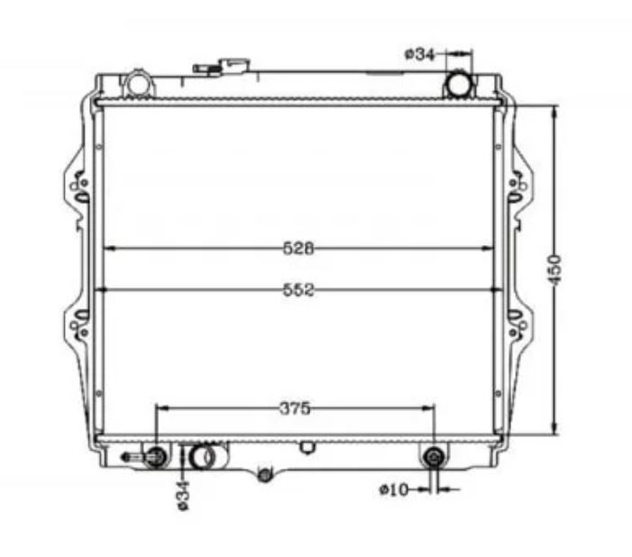 Radiator For Toyota Hilux 10/97-01/05 RZN147R RZN154R 169 LN179R 2.7L Petrol 450mm 98 99 00 01 02 03 04