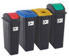 Set of 4 Recycling Bins with Lids - 90 Litre 