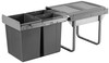 Austen & Co. 40L Built-In Hinged Cupboard Kitchen Bin - 3 Compartments