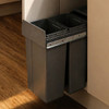 Austen & Co. 30L Built-In Hinged Cupboard Kitchen Bin - 3 Compartments