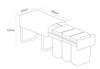 Caple Base Mounted 24L Pull Out Trio Bin