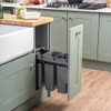 Caple Side Mounted 30L Pull Out Trio Bin