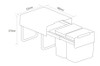 Caple Side Mounted 36L Duo Pull Out Bin