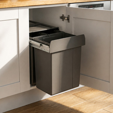Austen & Co. 40L Built-In Hinged Cupboard Kitchen Bin - 3 Compartments