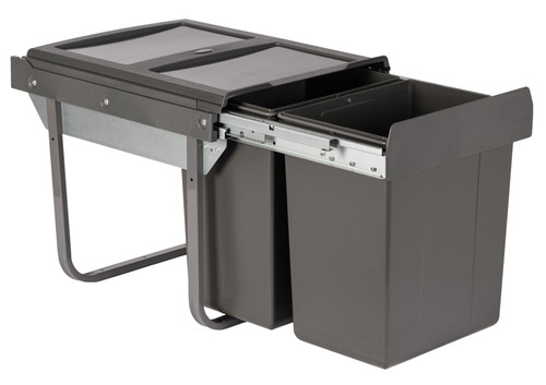 Austen & Co. 40L Built-In Hinged Cupboard Kitchen Bin - 2 Compartments