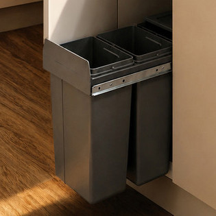 Austen & Co. 30L Built-In Hinged Cupboard Kitchen Bin - 3 Compartments