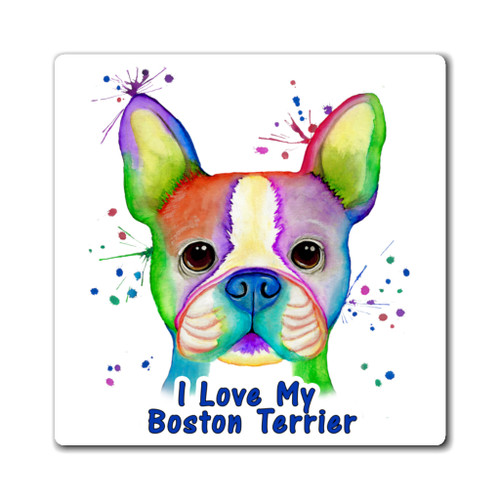 I Love My Boston Terrier Design Magnets