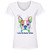I Love My Boston Terrier Design Ladies' V-Neck T-Shirt