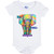 Be YOU-nique Colorful Elephant Design Baby Onesie 6 Month