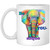 Be YOU-nique Colorful Elephant Design 11 oz. White Mug