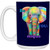 Be YOU-nique Colorful Elephant Design 15 oz. White Mug