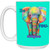 Be YOU-nique Colorful Elephant Design 15 oz. White Mug