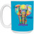 Be YOU-nique Colorful Elephant Design 15 oz. White Mug