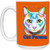 Cat Person Tabby Cat Design with dots 15 oz. White Mug