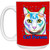 Cat Person Tabby Cat Design with dots 15 oz. White Mug