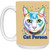 Cat Person Tabby Cat Design with dots 15 oz. White Mug