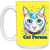 Cat Person Tabby Cat Design with dots 15 oz. White Mug