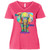 Be YOU-nique Colorful Elephant Design Womens' Curvy V-Neck T-Shirt