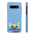 I Love My Frenchie Peek-a-Boo French Bulldog Design Samsung Phone Tough Cases - Blue