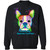 I Love My Boston Terrier Colorful Boston Terrier Design Crewneck Pullover Sweatshirt Dark Z65