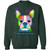 I Love My Boston Terrier Colorful Boston Terrier Design Crewneck Pullover Sweatshirt Dark Z65