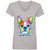 I Love My Boston Terrier Colorful Boston Terrier Design Womens' V-Neck T-Shirt 88VL