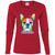 I Love My Boston Terrier Colorful Boston Terrier Design Womens' Cotton LS T-Shirt G540L