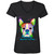 I Love My Boston Terrier Colorful Boston Terrier Design Womens' V-Neck T-Shirt Dark 88VL