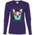 I Love My Boston Terrier Colorful Boston Terrier Design Womens' Cotton LS T-Shirt Dark G540L