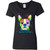 I Love My Boston Terrier Colorful Boston Terrier Design Womens' 5.3 oz. V-Neck T-Shirt Dark Dark G500VL