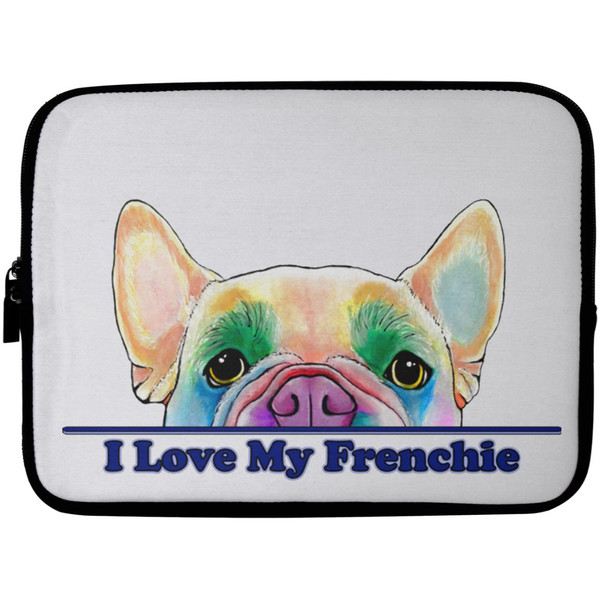 I Love My Frenchie Design French Bulldog Laptop Sleeve - 10 inch