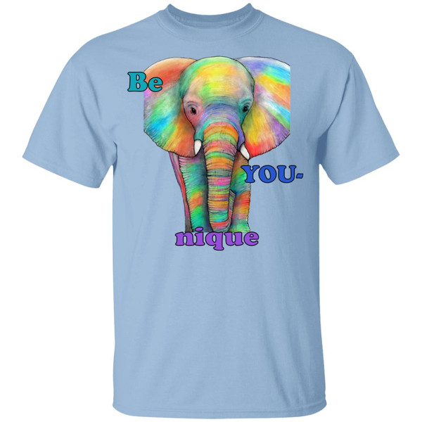 Be YOU-nique Colorful Elephant Design Youth 5.3 oz 100% Cotton T-Shirt