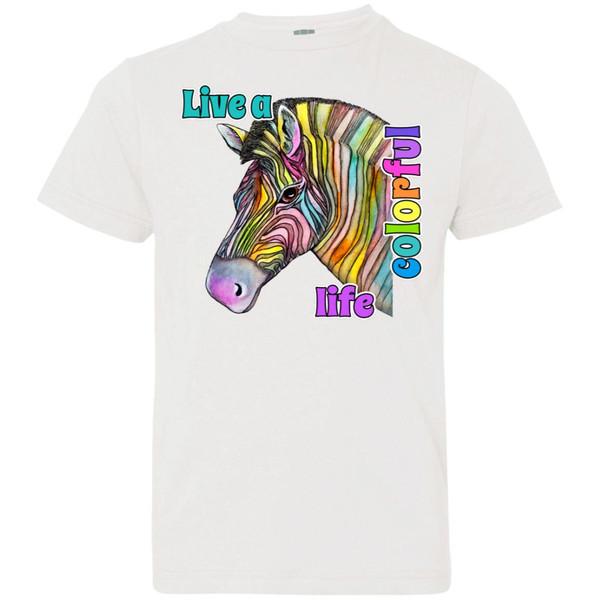 Live a colorful life Zebra Design Youth Jersey T-Shirt