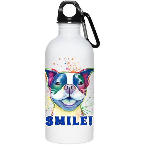 Smile! Smiling Dog Boston Terrier Design 20 oz. Stainless Steel Water Bottle