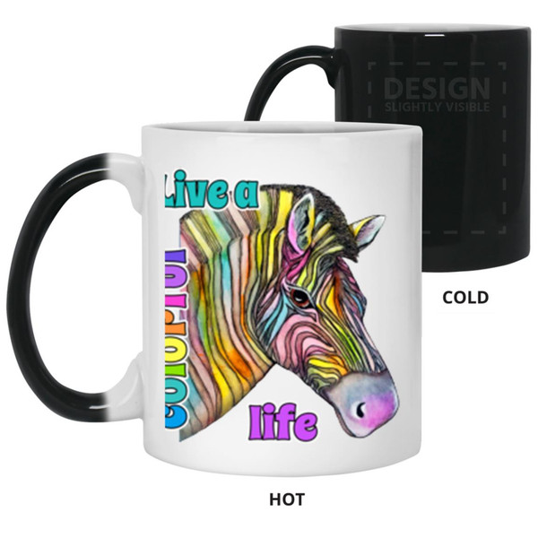 Live a Colorful Life Zebra Design 11 oz. Color Changing Mug