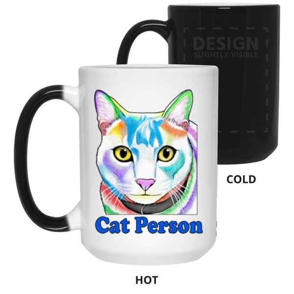 Cat Person Tabby Cat Design 15 oz. Color Changing Mug