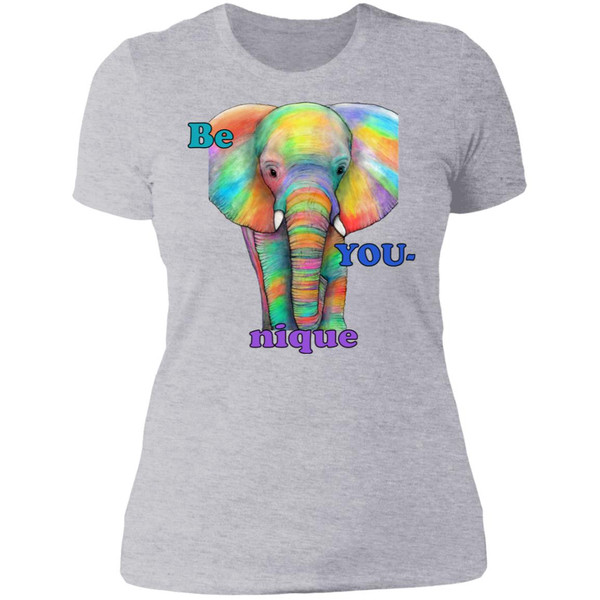 Be YOU-nique Colorful Elephant Design Womens' Boyfriend T-Shirt