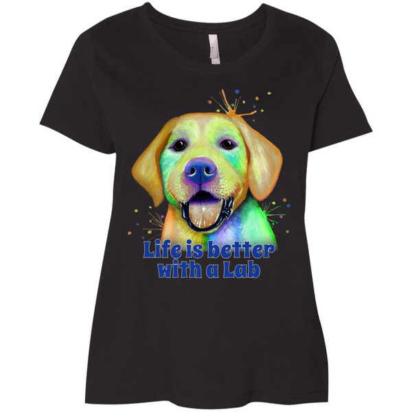 Life is Better with a Lab Labrador Retriever Design  Ladies' Curvy T-Shirt 3804