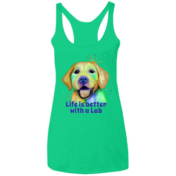 Life is Better with a Lab Labrador Retriever Design Ladies' Triblend Racerback Tank NL6733