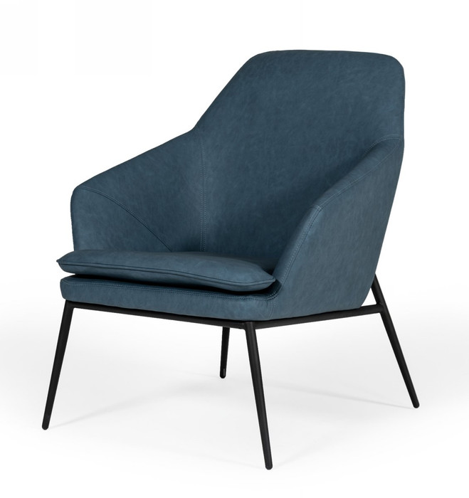 VIG Furniture VGBNEC-068-BLU Modrest Esteban - Industrial Blue Eco-Leather Accent Chair